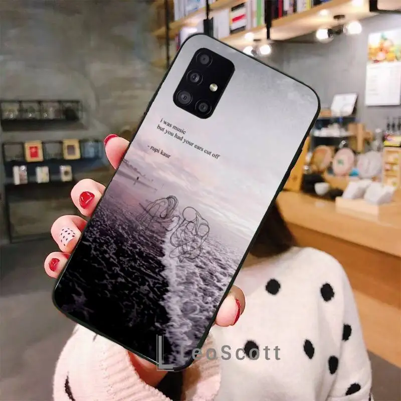 

Rupi Kaur Beach Sea Poetry Phone Case For Samsung A50 A51 A71 A20E A20S S10 S20 S21 S30 Plus ultra 5G M11