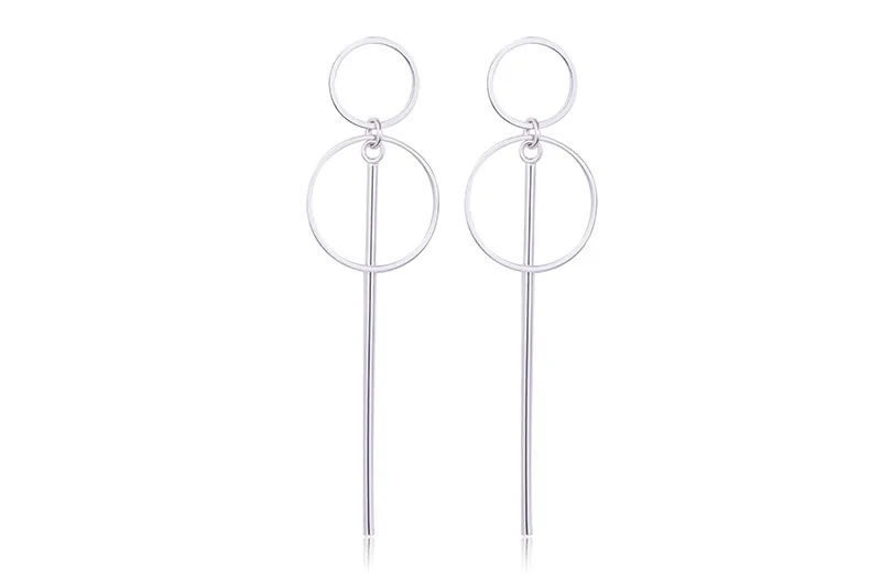 Модные милые круглые длинные серьги со звездами простые корейские