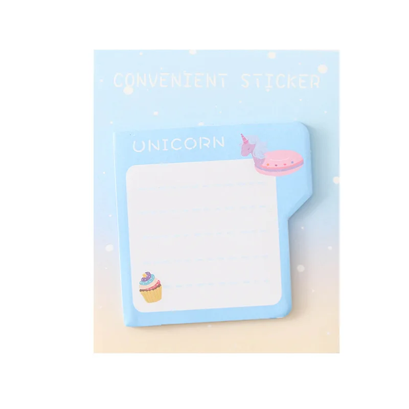 60 шт./лот креативные полосатые блокноты для записей с единорогом N Times Липкие