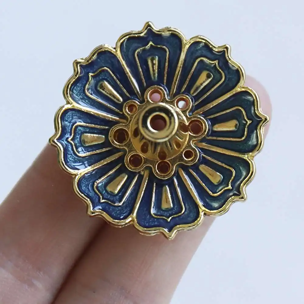 

9Holes Lotus Incense Burner Holder Flower Statue Censer Plate For Sticks&Cone