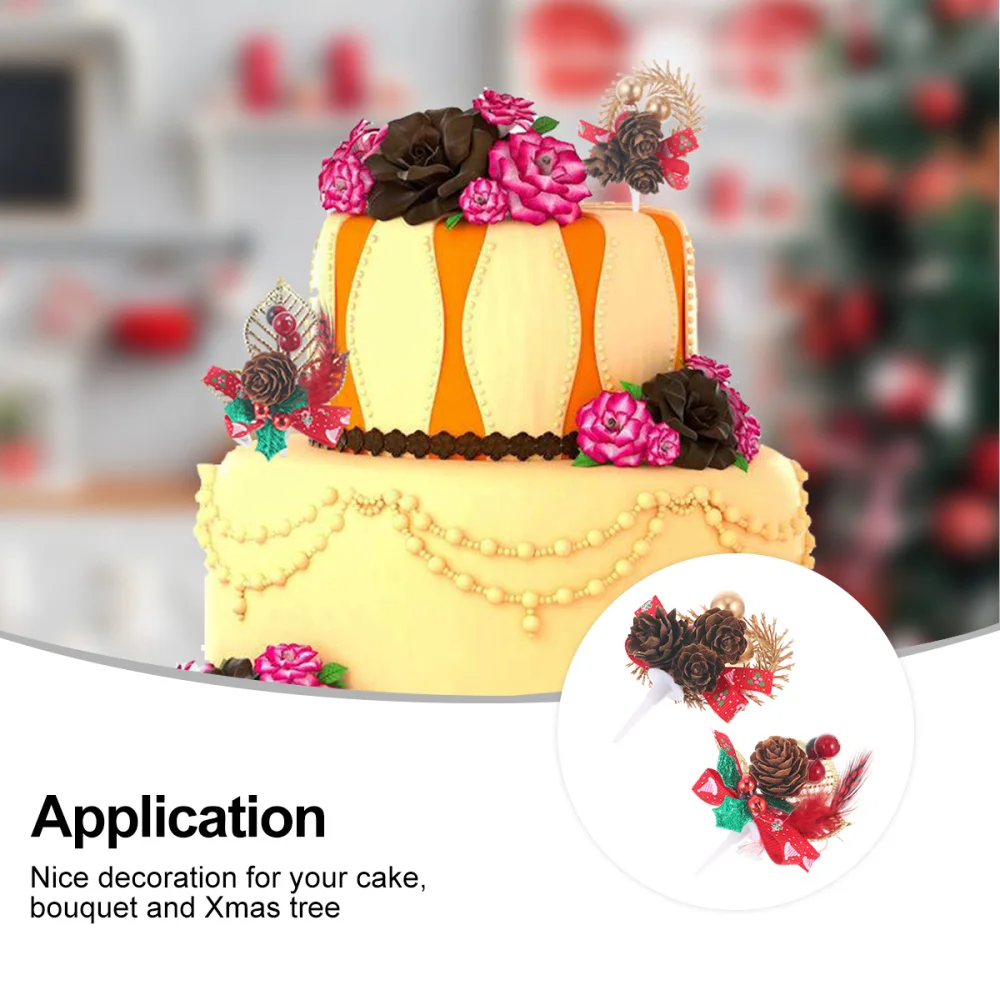 

20Pcs Christmas Cake Topper Bouquet Decoration Baking Topper Holiday Decoration