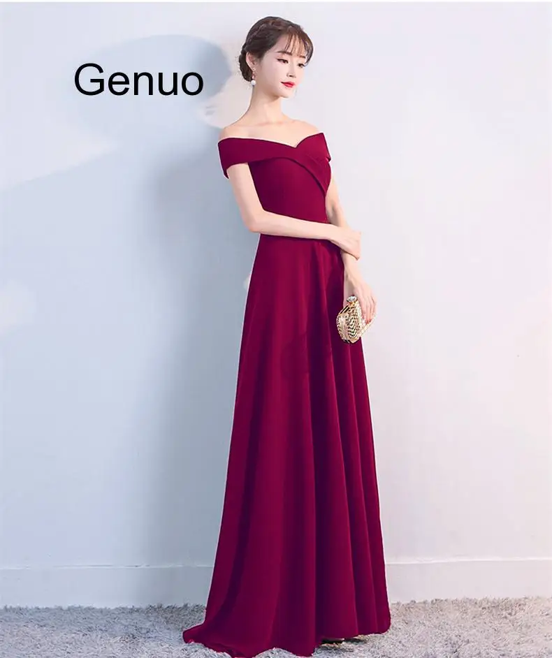 

New Evening Party Dress Elegant Robe De Soiree A-line Wine Red Long Fomal Dresses Elegant Vestido De Festa