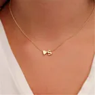Женское Ожерелье из золота 2020 пробы с подвеской в форме сердца и букв, изысканная маленькая цепочка до ключиц, ювелирное изделие в подарок для девушки