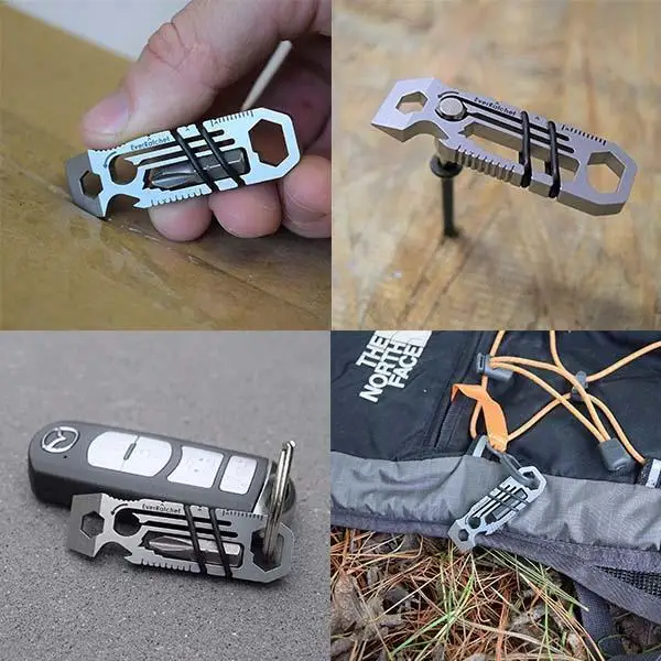 

Multifunctional Ratchet Keychain EDC Titanium Alloy Survival Camping Hiking Outdoor Opener Buckle Wrench Multifunction Pocket ED