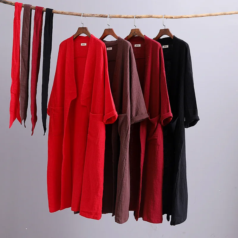 Кимоно длинная рубашка-блузка женская с длинным рукавом Осень 2018 плюс размер