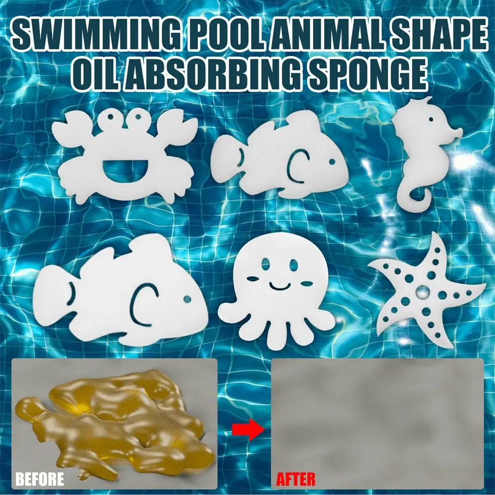 

Cute Shapes Oil Absorbing Scum Sponge Clean Accessories Remover Floating Sponges Floating Sponges For Hot Tub Swimming Pool