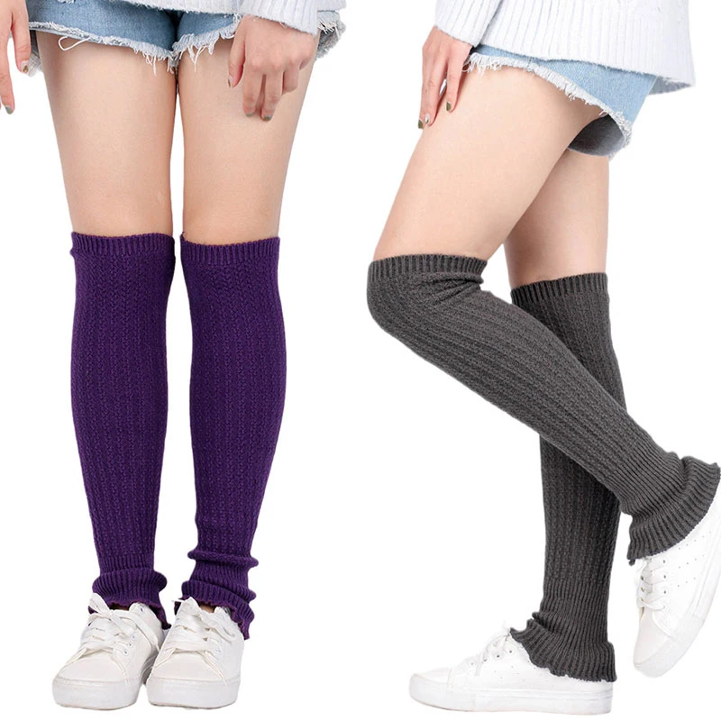 

Women's Leg Warmer Knitted Foot Cover Warming Boot Toppers Boot Stockings Over Knee Socks Candy Color Winter Warm Accessories