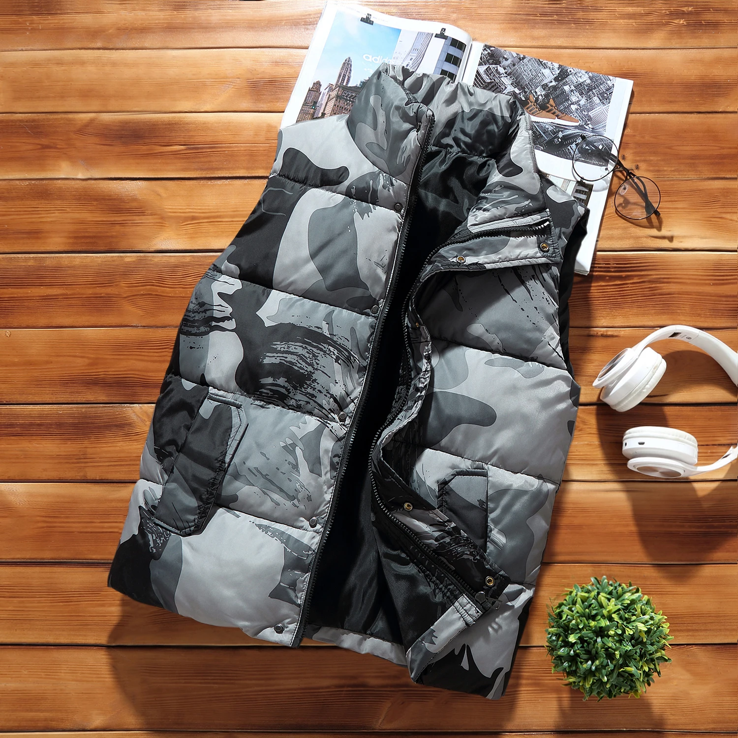 Новый зимний жилет из 2020 хлопка с подкладкой и воротником-стойкой для мужчин