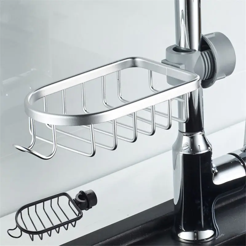 

Bathroom Shelf Black Shower Storage Basket Storage Rack Adjustable Faucet W3JA
