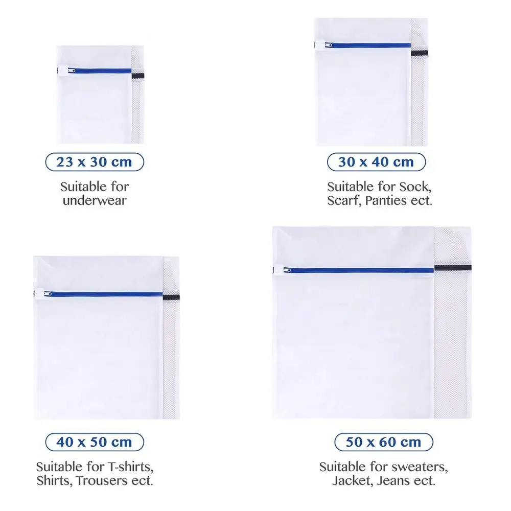 8 размеров, белые грубые сетчатые мешки для стирки стиральных машин, нижнее белье, современный полиэфирный мешок для стирки от AliExpress WW