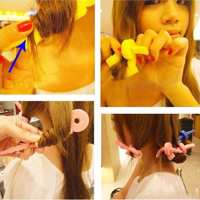 New Fashion 6Pcs Pink Soft Hair Curler Sponge Spiral Curls Roller DIY Salon Tool | Красота и здоровье