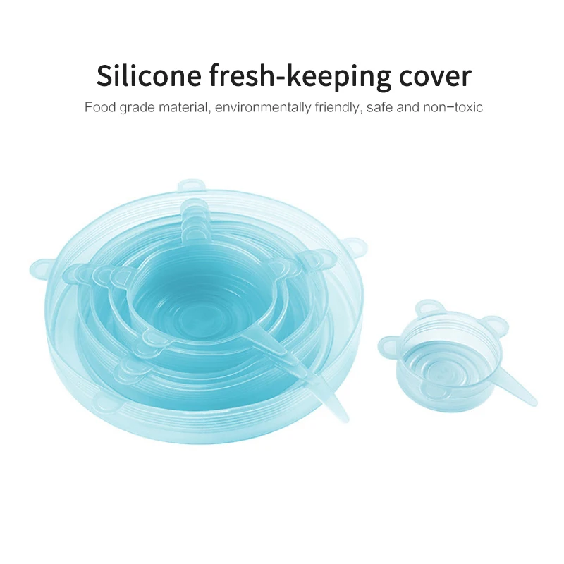 

Silicone Fresh Keeping Cover Food Grade Stretch Lids Flexible Silicone Cover Universal Wrap Bowl Pot Lid Kitchen Accessories