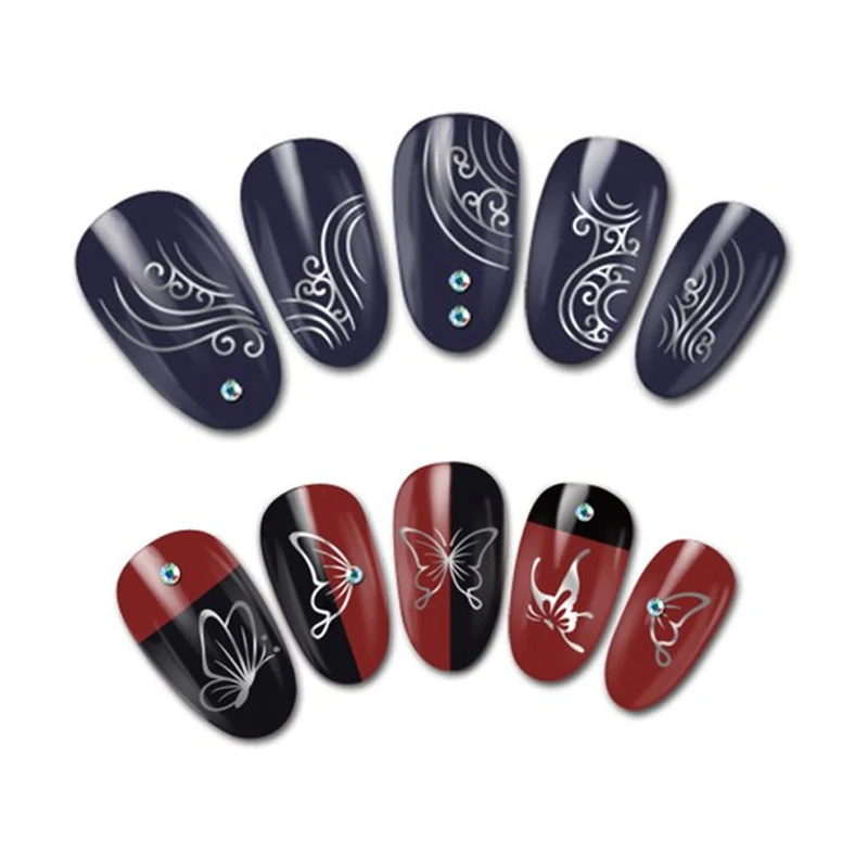 Новый полный красоты 30 шт. золотой серебряный ноготь водная связка с перьями и