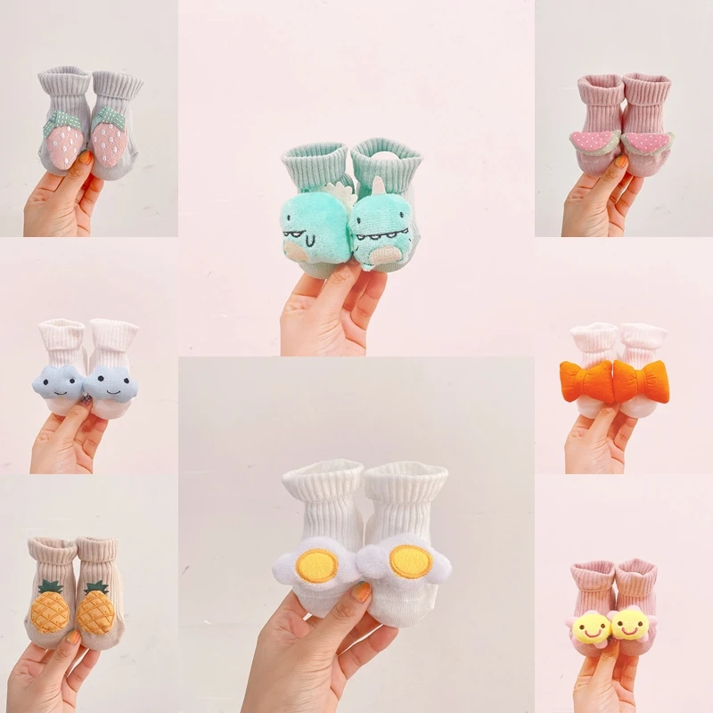 

New Fashion Newborn Toddler Baby Girls Boy Socks Cartoon Splicing Applique Cute Lovely Kids Socks Children BABY Stuff 0-8M