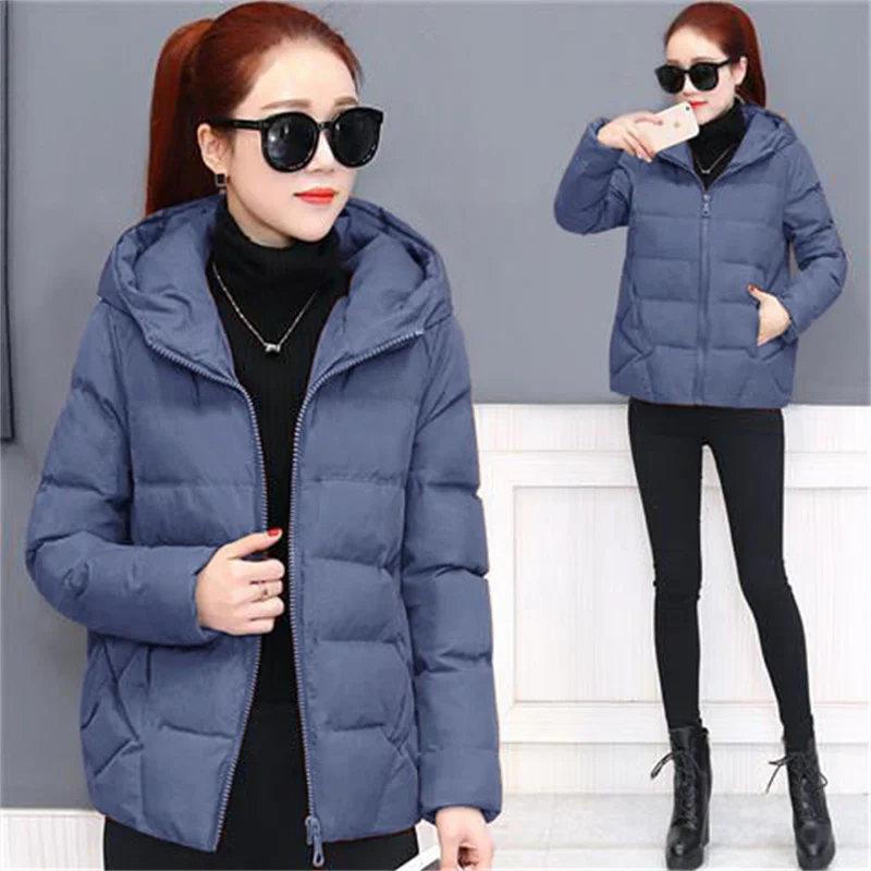 Autumn Winter Female Fashion Plus Dalian Hat Korean Padded Jacket 2021 Loose Thin All-match Padded Jacket Women Short Coat A426