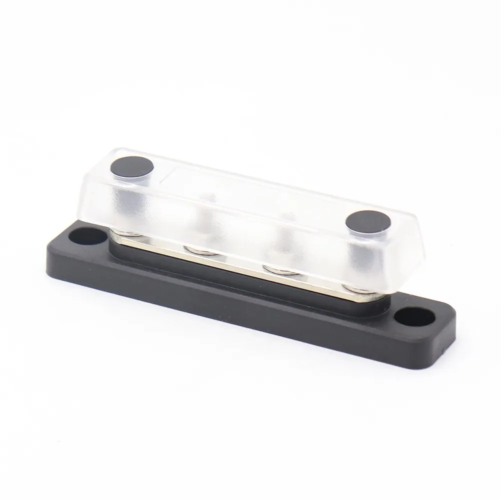 

Bus Bar For RV Marine Truck 48V 100 150 Amp Bus Bar With Transparent Cover AOA1135-A 4-way Busbar 100A