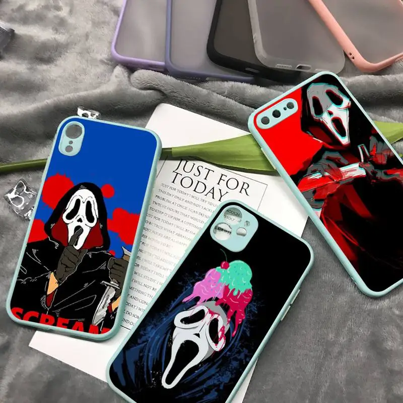 

horror Ghostface Scream Phone Case Blue Color Matte Transparent For iPhone 13 12 Mini 11 Pro X XR XS Max 7 8 Plus