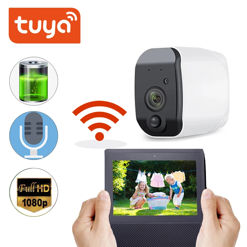 

IP-камера Tuya уличная с аккумулятором, 1080p, Wi-Fi, 2 МП