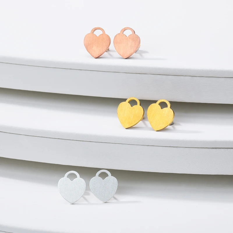 Милые серьги-гвоздики в виде крошечного сердца для женщин модные ювелирные