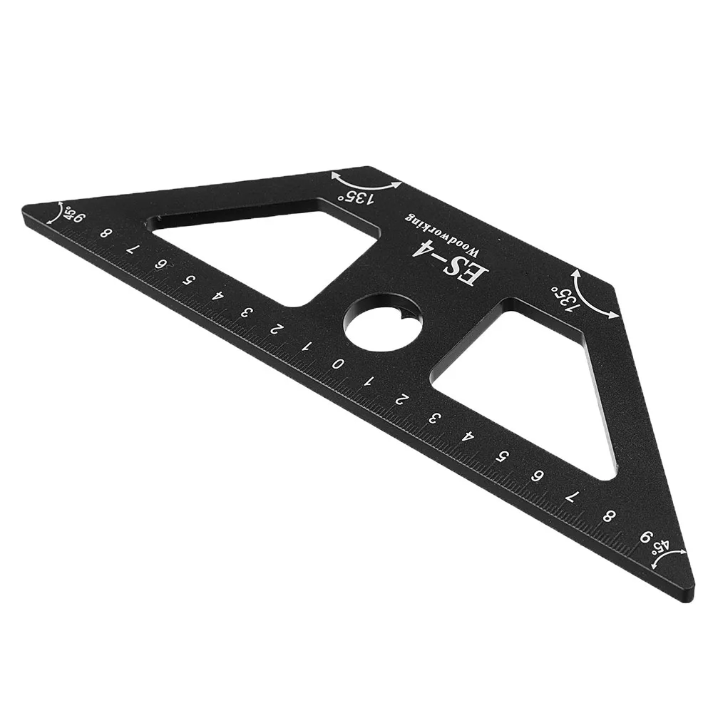 

Aluminum Alloy 45 Degree Woodworking Scribing Ruler with Base Woodwokring Marking Angle Ruler T Ruler Measuring Tool Angle Ruler