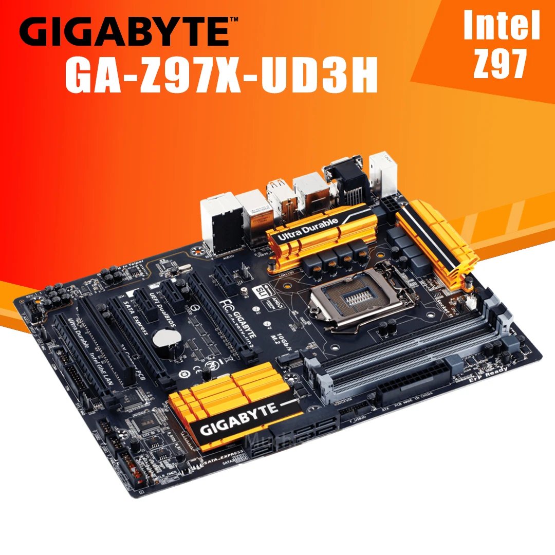 Günstig Gigabyte GA-Z97X-UD3H Original Verwendet Motherboard Z97X-UD3H Z97 Sockel LGA 1150 DDR3 USB 3,0 SATA 3,0