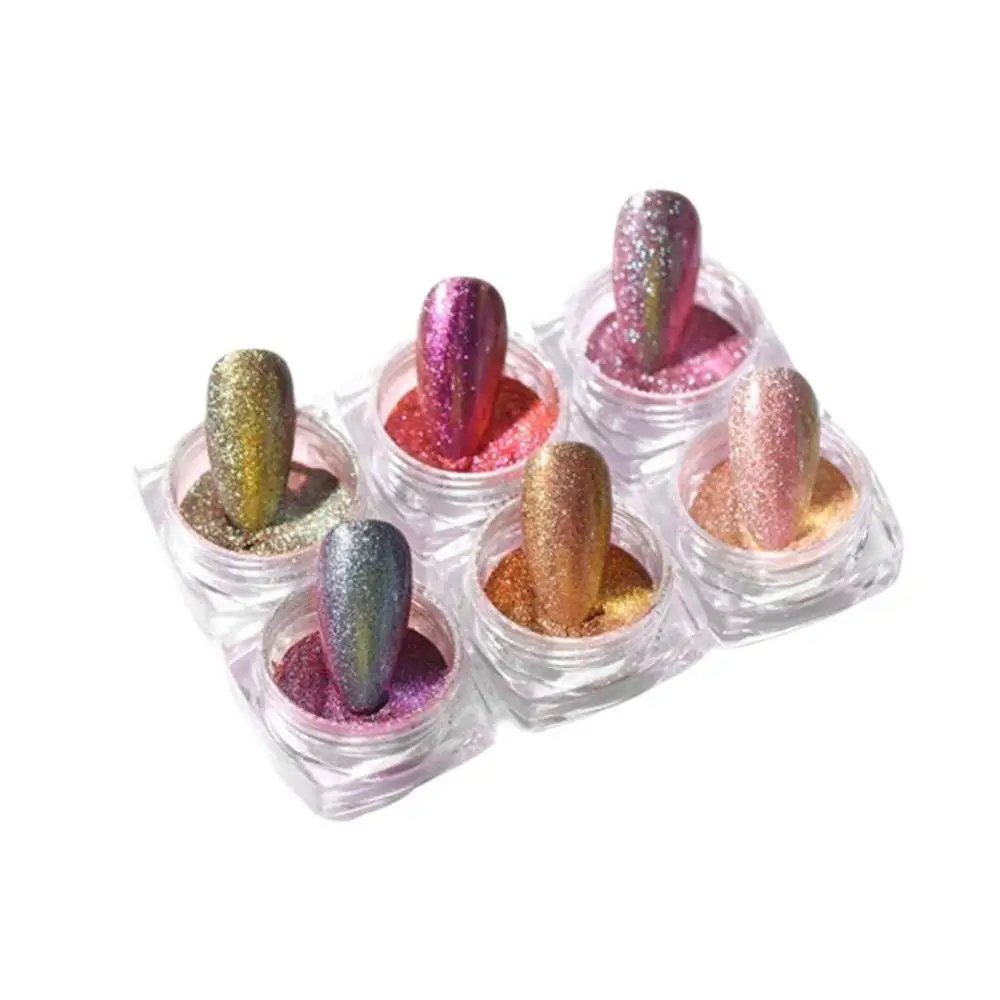6 шт новый взрыв ногтей Блестящий цвет японский стиль наждачная бумага порошок