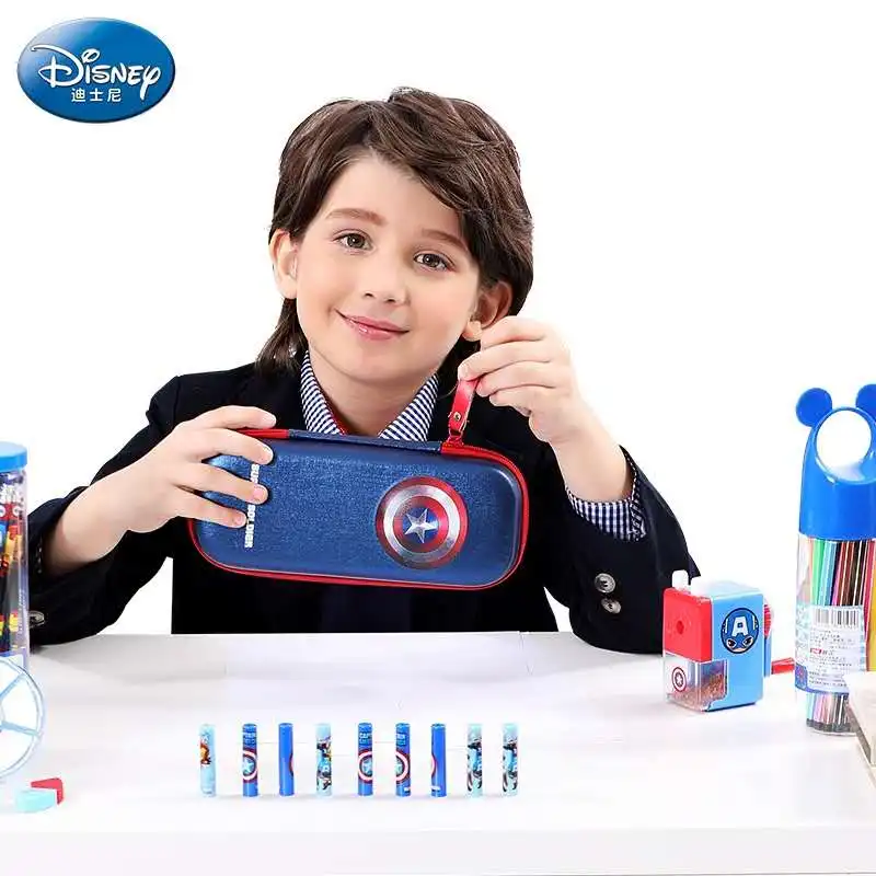 Disney New carton pencil case for boys  pencil bag captain america spider man stationery box pencil bag boys gifts mochilars
