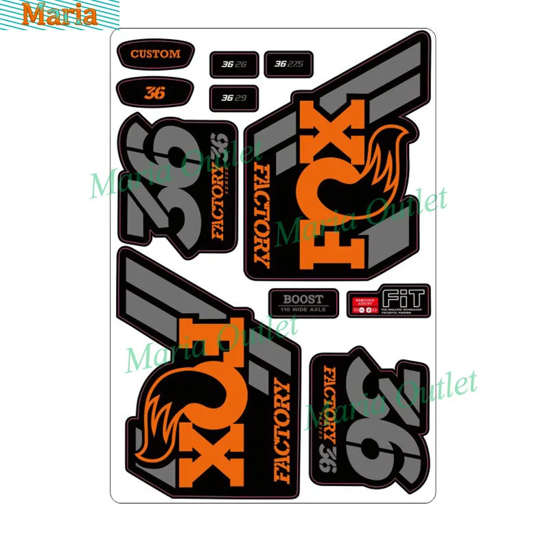

hot personality Reflective Mountain Bike Frame Stickers for Fox-sticker fixed Gear Bicycle Fork Rockshox Rock Shox