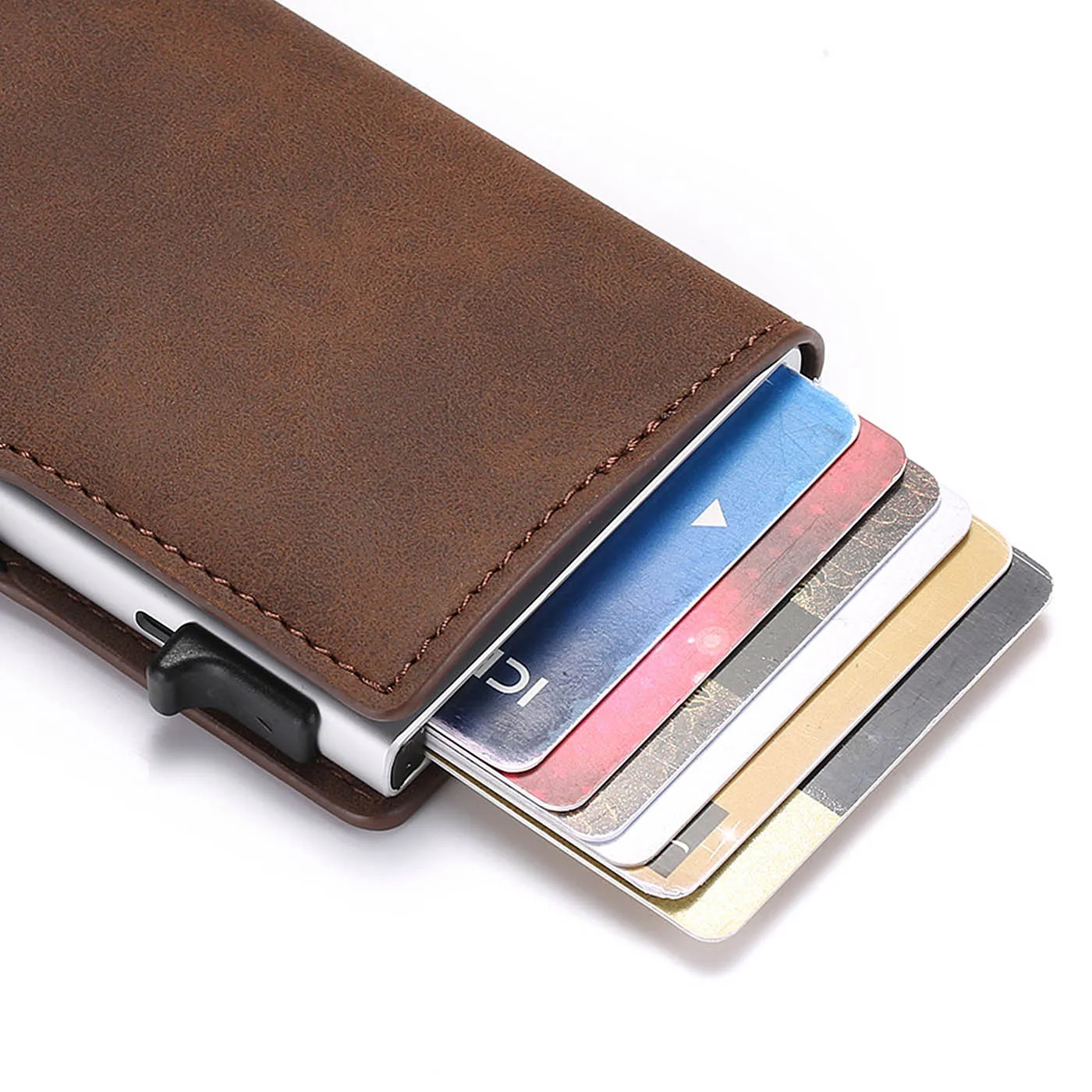 Мужской держатель для кредитных карт с застежкой и RFID блокировкой