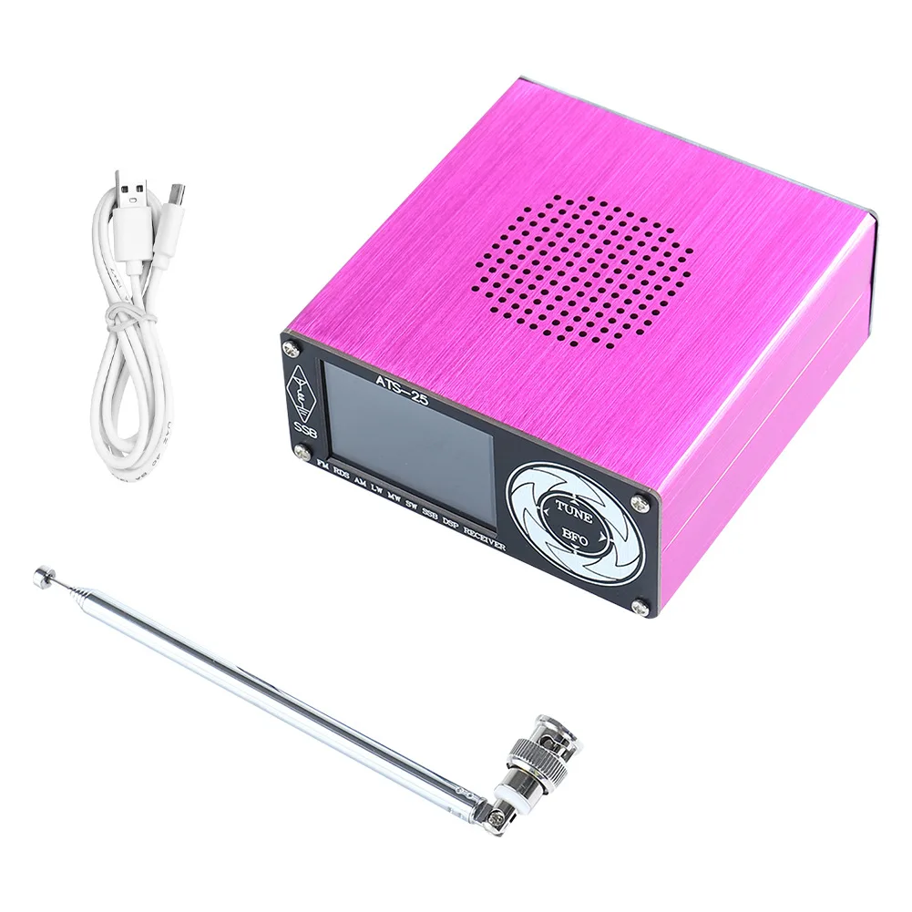 Radio de bureau ATS-25 Si4732 en alliage d'aluminium, récepteur toute bande FW LW (MW SW) SSB, écran tactile 2.4 pouces, sortie Audio stéréo 3.5mm