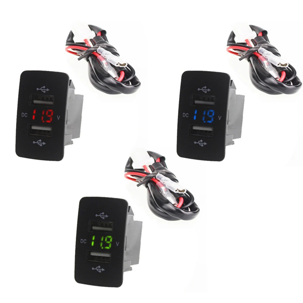 12V 24V Dual USB Car Charger Port Auto Adapter LED Voltmeter Socket For Honda CIVIC CROSSTOUR CRV ODYSSEY
