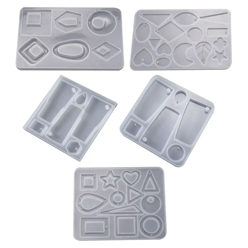 

5 Pcs/set Irregular Earring Pendant Jewelry Making Accessories Silicone Mold Set DIY Crystal Epoxy Molds