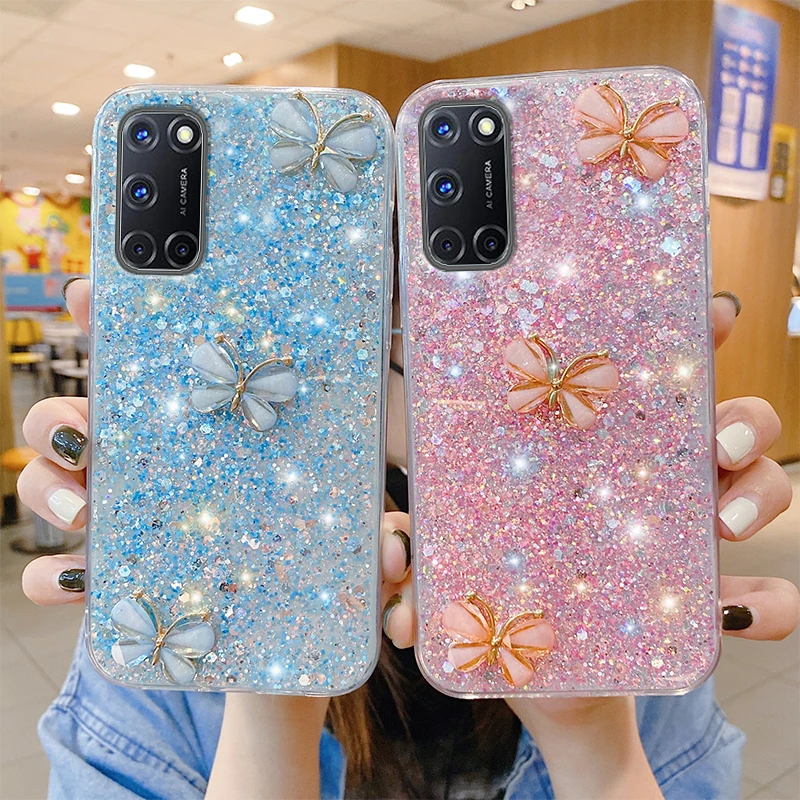 

Butterfly Soft TPU For OPPO A9 2020 Case Bling Case For OPPO A5 A9 A15 A8 A52 A54 A72 A93 A94 F17 F19Pro A92 A91 Realme C15 C21