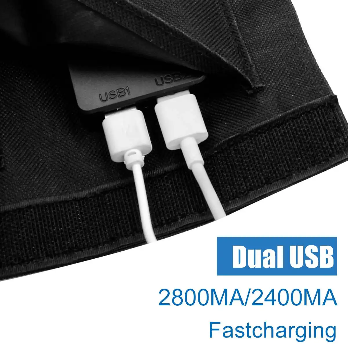 Солнечная панель 100 Вт складная водонепроницаемая 5 В с двумя USB-выходами для