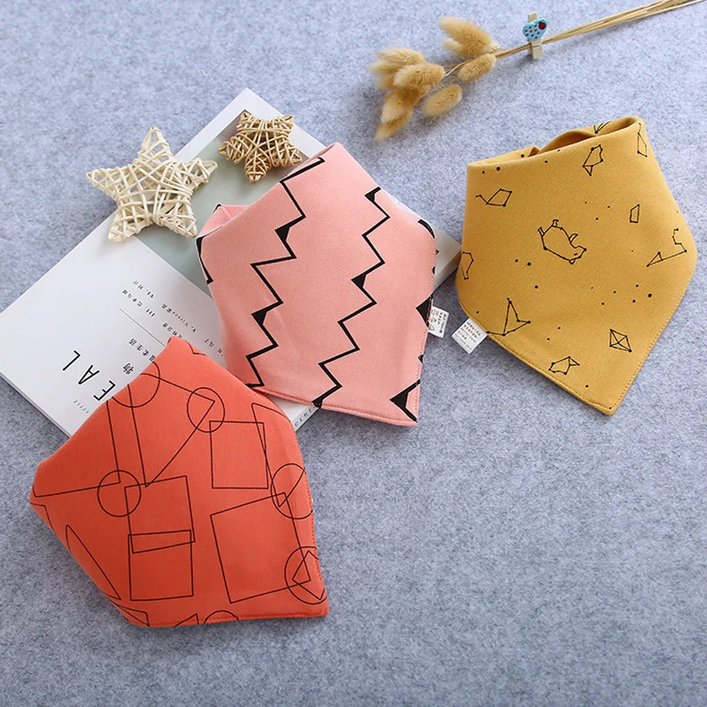 TELOTUNY Baby Saliva Towel Bib Bibs Boys Girls Feeding Newborn Cotton Triangle Scarf 3 Pencil Bears | Детская одежда и обувь