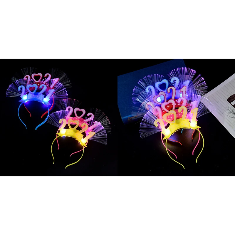 

Flashing Glowing Headband Blinking Wear Wedding Birthday Party 2021 New Year Gift
