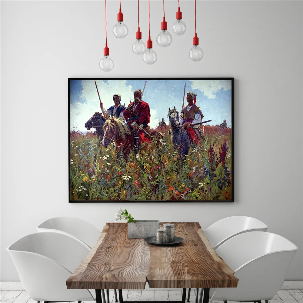 Постер с лошадью креативные полевые казаки витажное настенное искусство ретро