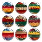 Рождественские рождественские красные золотые зеленые кисти ручной работы, круглые фото, стеклянные кабошоны с плоской задней стороной, сделай сам, изготовление ювелирных изделий