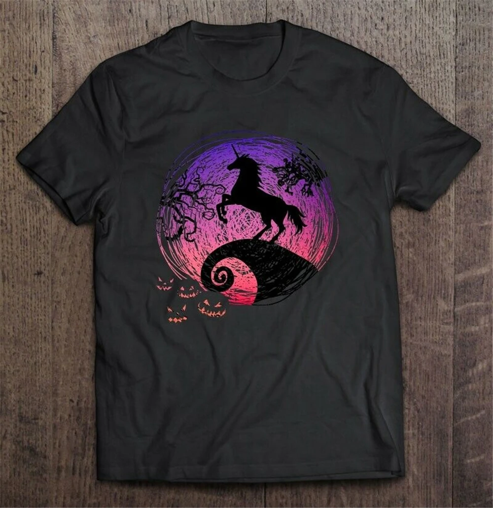 Единорог Кошмар перед Рождеством Хэллоуин Мужская футболка S 3Xl Летний стиль