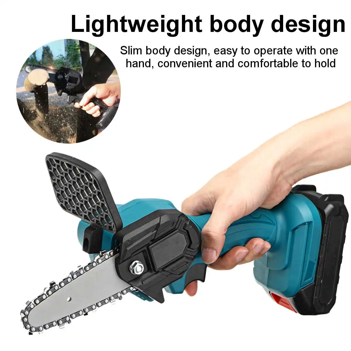 FASGet 3000W 4 Inch 88V Mini Electric Chain Saw With 2PC Battery Woodworking Pruning One-handed Garden Tool Rechargeable EU Plug |