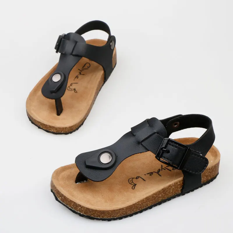 

MERABLLE Children Slides Boy&Girl Sandals Cool Design with Cork Flat Shoes Non-Slip Casual in Summer