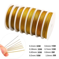 0 3 1mm 6 30m goldnatural color steel wire for bracelet necklace diy colorfast beading wire jewelry cord string craft making