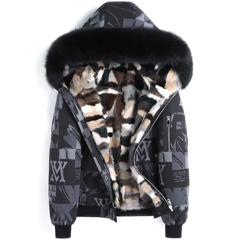 

Real Fur Coat Winter Jacket Men Natural Mink Fur Liner Parka Men Fox Fur Collar Warm Parkas Plus Size 5xl Chaqueta Hombre MY1942