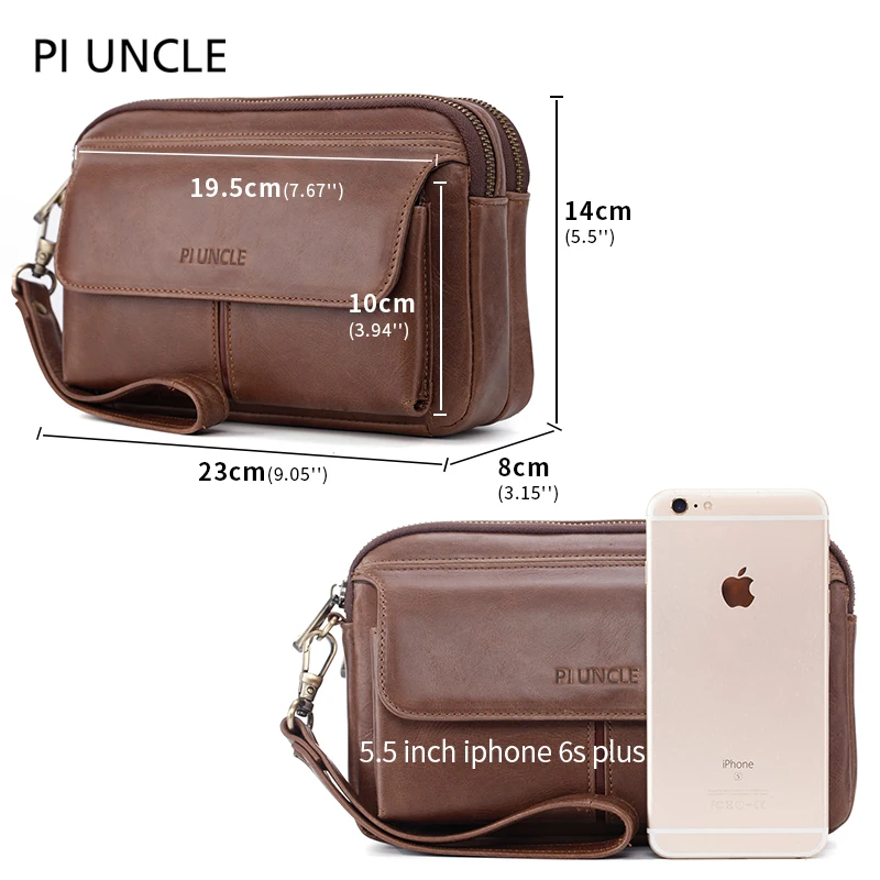 Мужской кошелек из натуральной кожи ручные сумки длинный бумажник на молнии