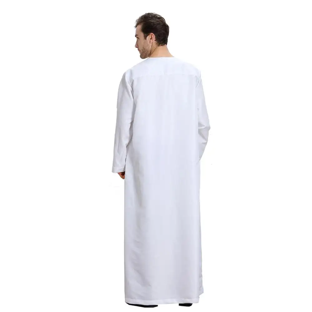 Hanyimidoo Muslim Abaya for Men Jubba Thobe Middle East Long Robes Kaftan Arab Dubai Adult Islamic Clothing