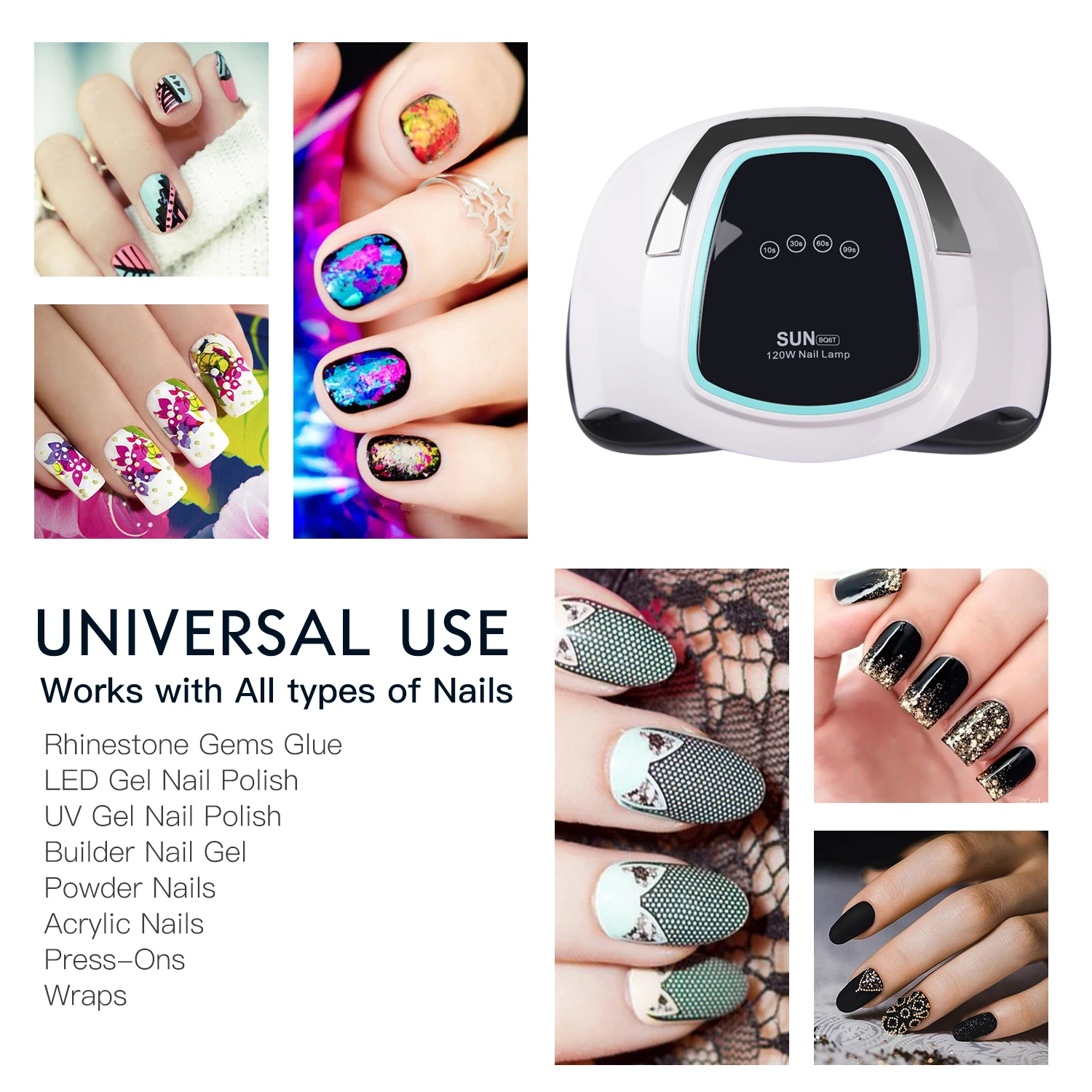 SUN BQ6T светодиодный светильник для ногтей Сушилка всех гелей УФ лампа 120 Вт 36 s