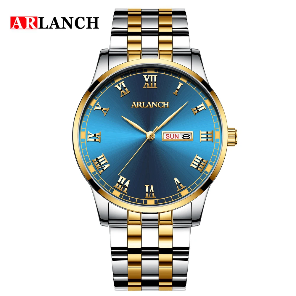 

Men's Watches Quartz Business Wristwatch Black Stainless Steel Clock Male Week Date Waterproof Simple Sport Analog Watch Mens
