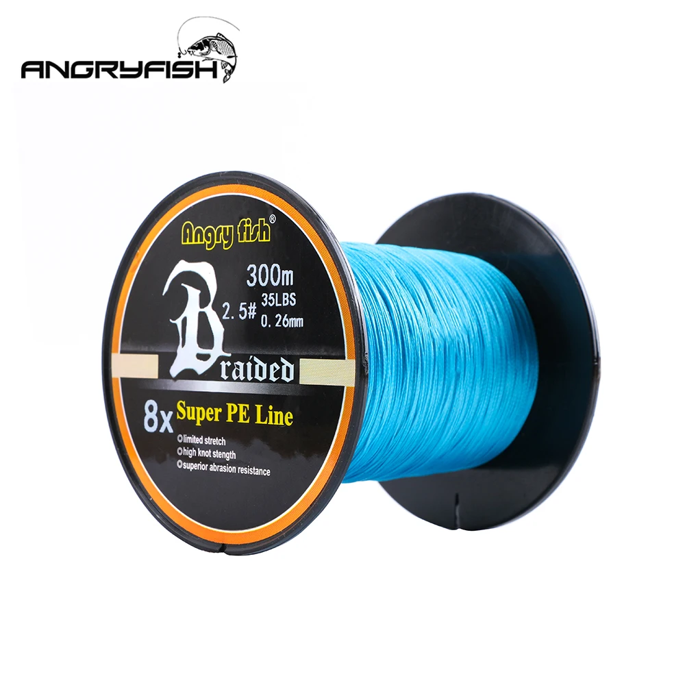 Angryfish 300 Meters 8 Strands Braided Fishing Line Multifilament Super PE Sea Saltwater Carp Fishing(not free shipping) | Спорт и