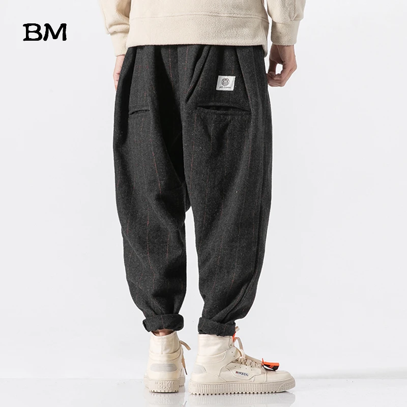Winter Casual Harem Pants 2019 Streetwear Fashions Big Size Korean Joggers 5XL Hip Hop Plaid Trousers Harajuku Clothing Plus | Мужская