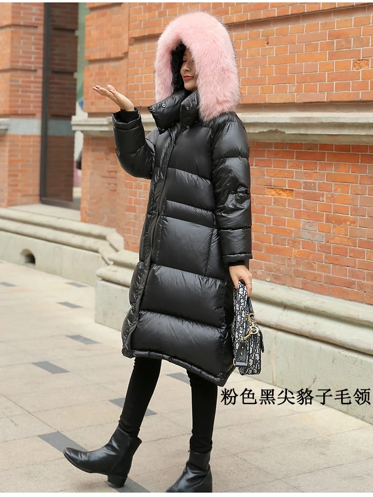Зимнее пальто для женщин толстый теплый женский пуховик с натуральным лисьим